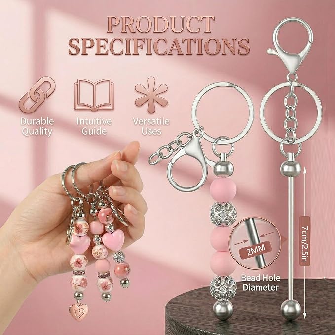 DIY Beadable Keychain Bars Metal Rod - Image 2