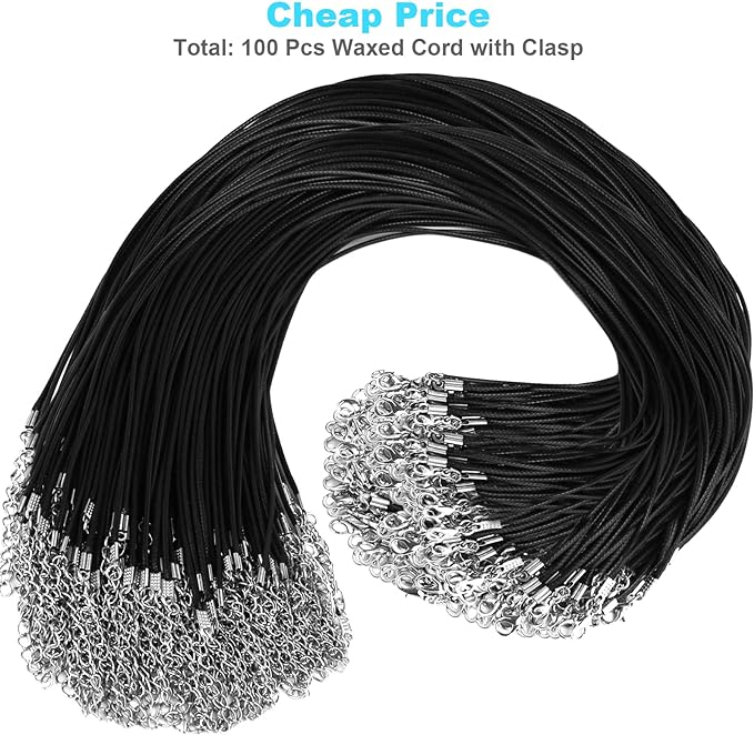 100Pcs Premium Leather Necklace Chains Bracelet Cord - Image 2