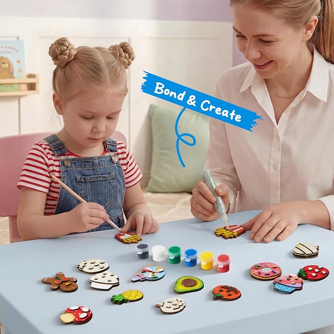 JOYIN 12 pcs Wooden Magnets, Painting Craft - Image 6