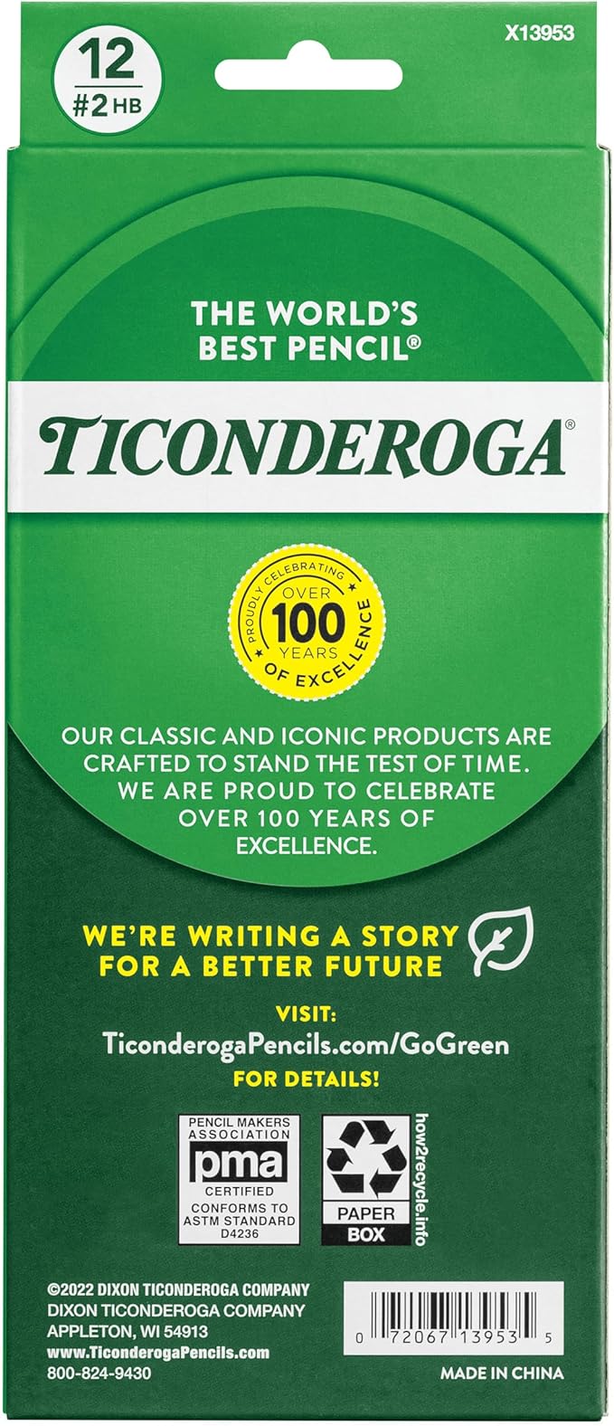 Ticonderoga Wood-Cased Pencils, Unsharpened, #2 HB Soft - Image 2