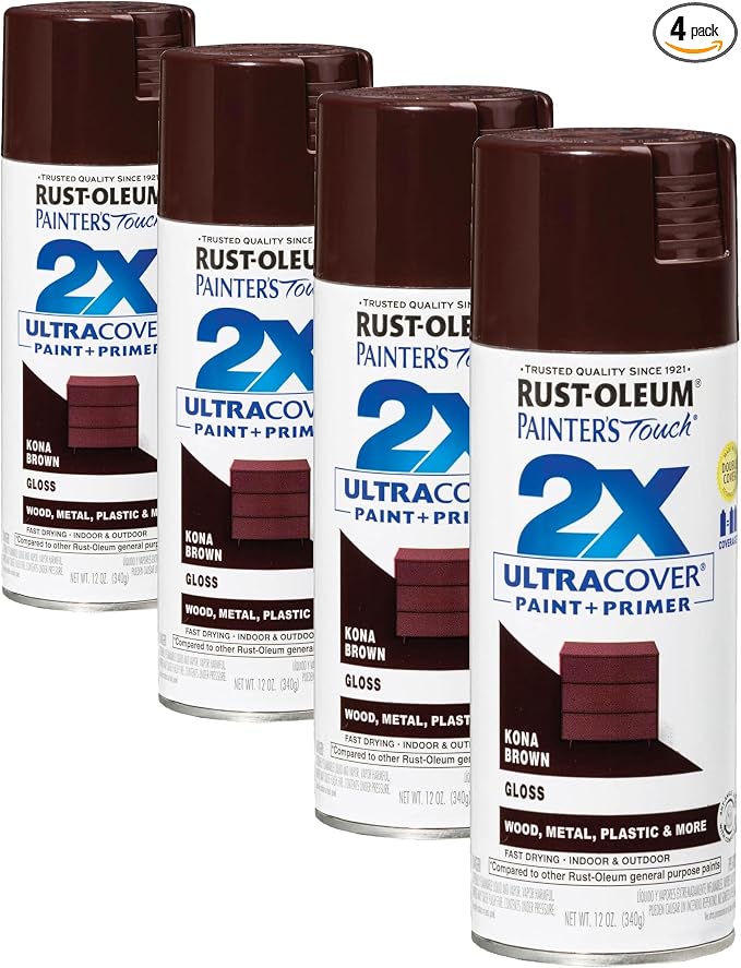 Rust-Oleum 334038 Painter's Touch 2X Ultra Cover Spray Paint, 12 oz, Gloss Kona by Rust-Oleum
