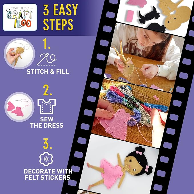 CRAFTILOO Ballerina Dancers Sewing Kit - Image 4