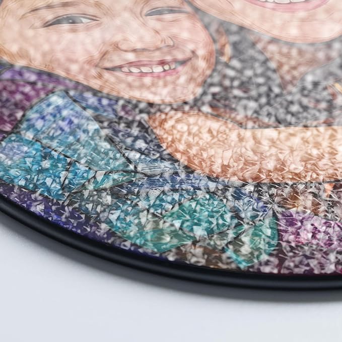 LOVELYPOD Custom Grandma and Grandkids Faux Stained Glass Sun Catcher, - Image 3