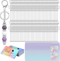 42/84/126 Pcs Beadable Keychain Bars Bulk Blank DIY Beaded Keychain Making by Unknown