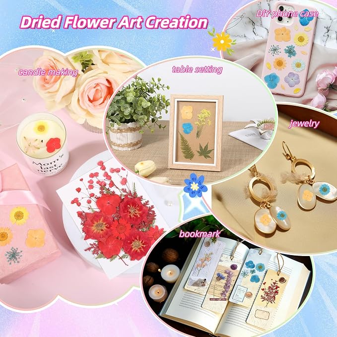 4 Packs Dried Pressed Flowers for Resin, Natural Dried Flowers for Crafts - Image 6