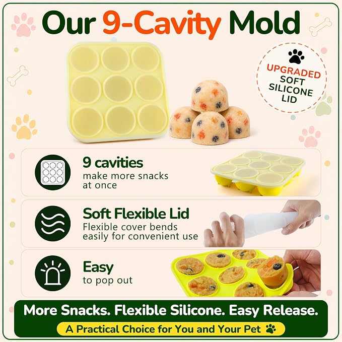 9-Cavity Silicone Freezer Dog Treat Mold - Image 5