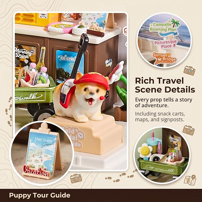 Puppy Tour Guide Miniature House Kit, Durable Plastic DIY Dollhouse - Image 3