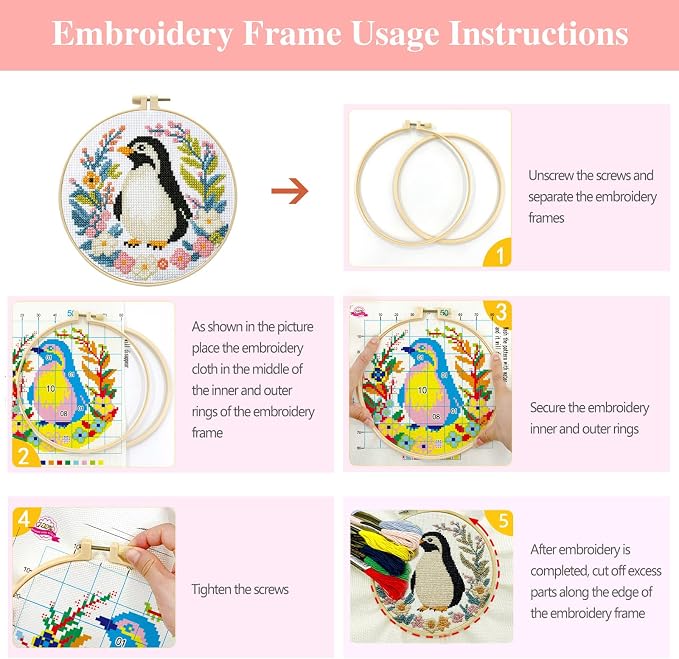 Zhenqing 4-Piece Animal Cross Stitch Kit - Image 7