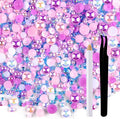 ASTARON 50g Mix Flatback Rhinestones Half Pearls by ASTARON