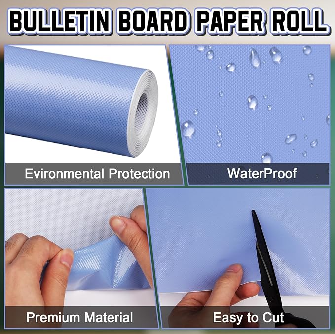 Inkspire Blue Purple Bulletin Board Paper Roll, 14.8FTx47IN Large Reusable - Image 3