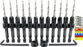FTG USA 12 Pc #6 (9/64") Countersink Drill Bit Set for Wood with Tapered Drill Bit