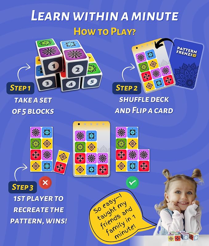 Pattern Matching Board Game for Kids & Adults, Family Night Board Games - Image 6