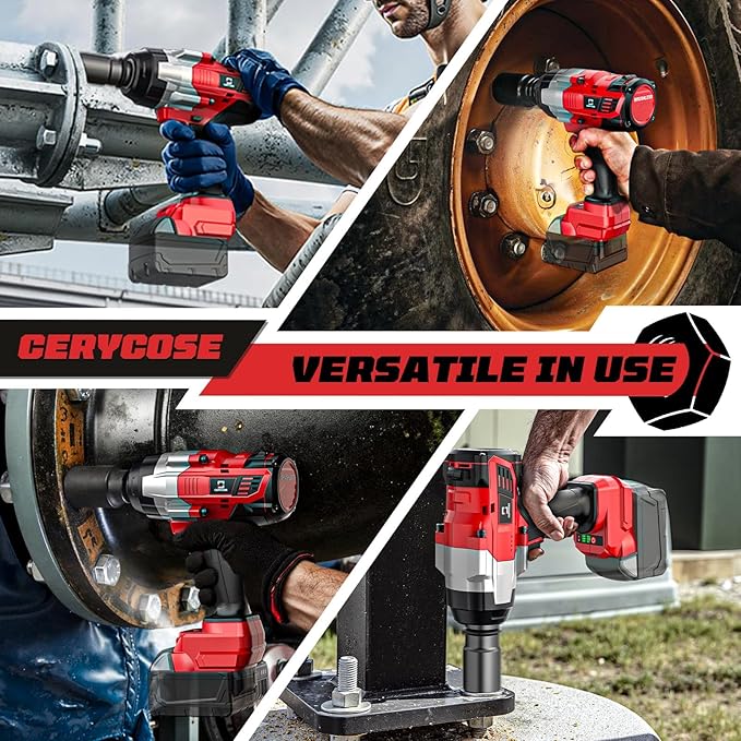 Cordless Impact Wrench 3/4 inch Compatible with Milwaukee Battery, 1850ft-lbs (2500N.m) Brushless Electric Impact Gun, High Torque Impact Driver, Bare Tool Only，Heavy-Duty Automotive &Industrial Tasks