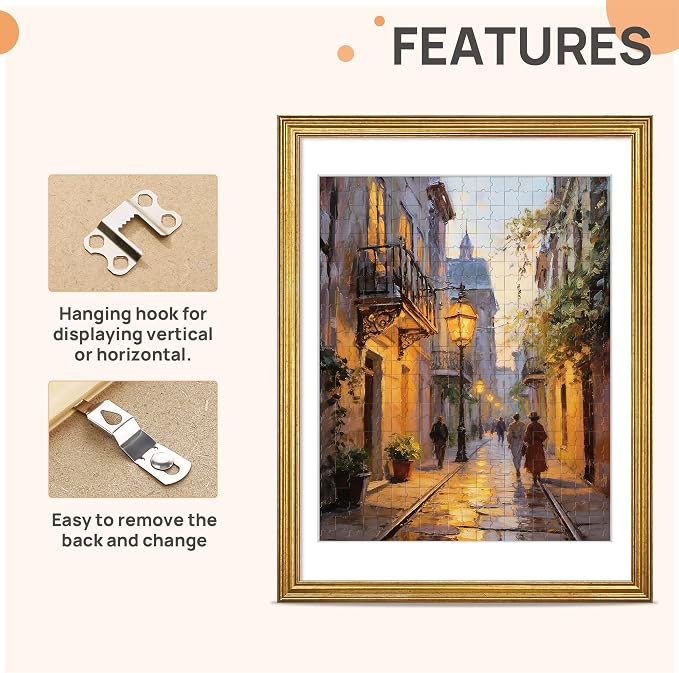 upsimples Vintage 18x24 Frame, Antique Gold Frames Display 16x20 - Image 5