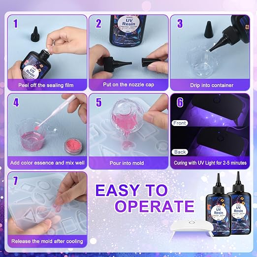 KISREL UV Resin with Light - 400g Hard Type Crystal Clear Ultraviolet Curing UV - Image 4