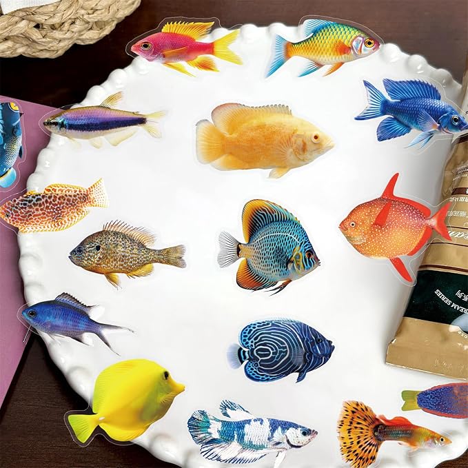 50 Pcs Clear PET Fish Aesthetic Stickers - Image 5