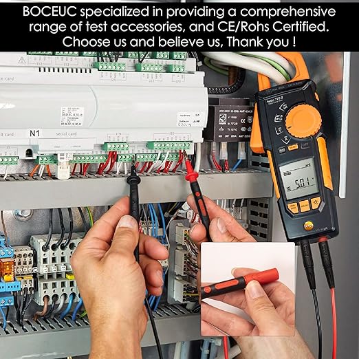 Multimeter Silicone Leads Electrician Test Leads Kit CAT III 1000V&CAT IV 600V with Alligator Clips Test Hooks and Needle Back Probe Pins for Fluke, AstroAI, INNOVA