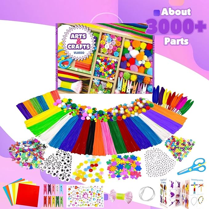 VLUSSO 3000Pcs DIY Arts and Crafts Supplies Kit - Image 2