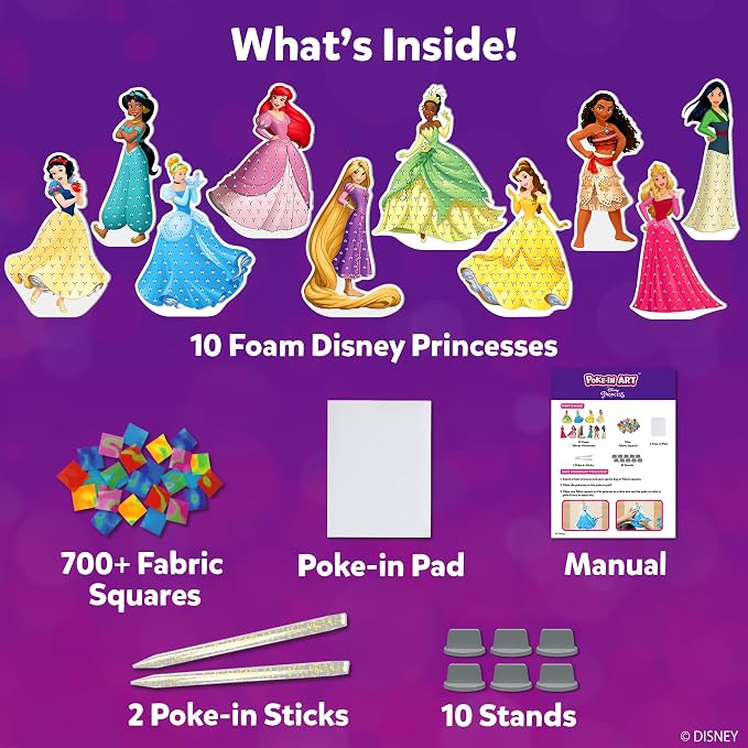 Skillmatics Poke-in Art – Disney Princesses, Mess-Free DIY Wood Craft Kit | - Image 3