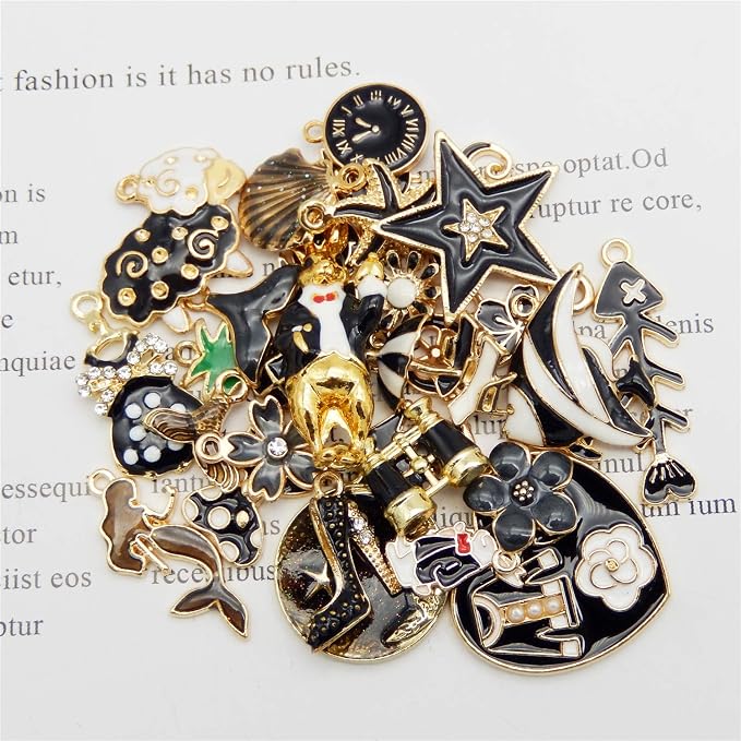 30pcs Mixed Enamel Charms Pendants - Image 3