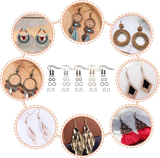 TOAOB 150pcs Hypoallergenic Earring Hooks Mixed Colors Ear Wire Hooks Earring - Image 5