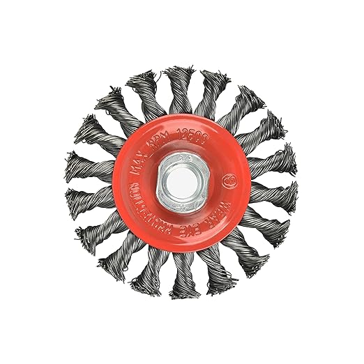 8 PCS - 4 Inch Twist Knotted Wire Wheel Brush for Grinders and Angle Grinder - 5/8 Inch-11 Threaded Arbor - 0.020 Inch Carbon Steel Wire - Heavy-Duty Conditioning for Metal - 4" x 5/8-Inch | 11 UNC