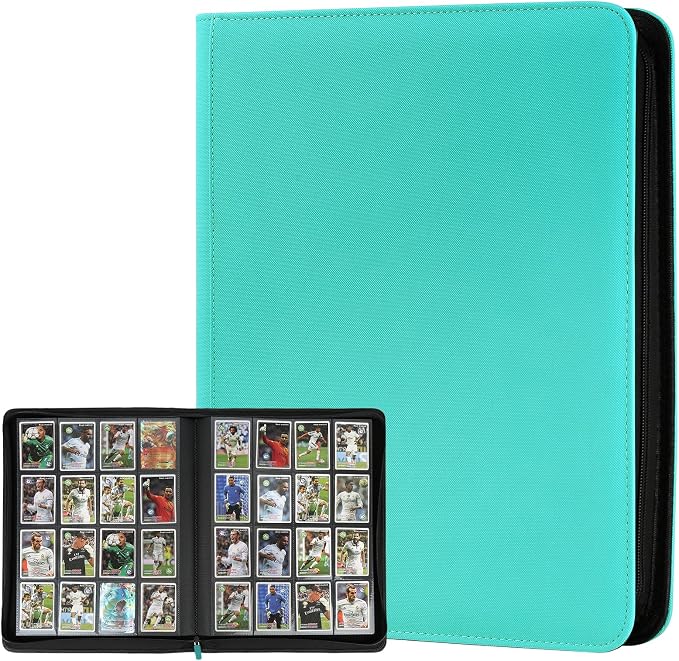 16 Pocket Ringless Side Loading Trading Card Binder, 1024 Cards PU Fixed Page by GERMUN