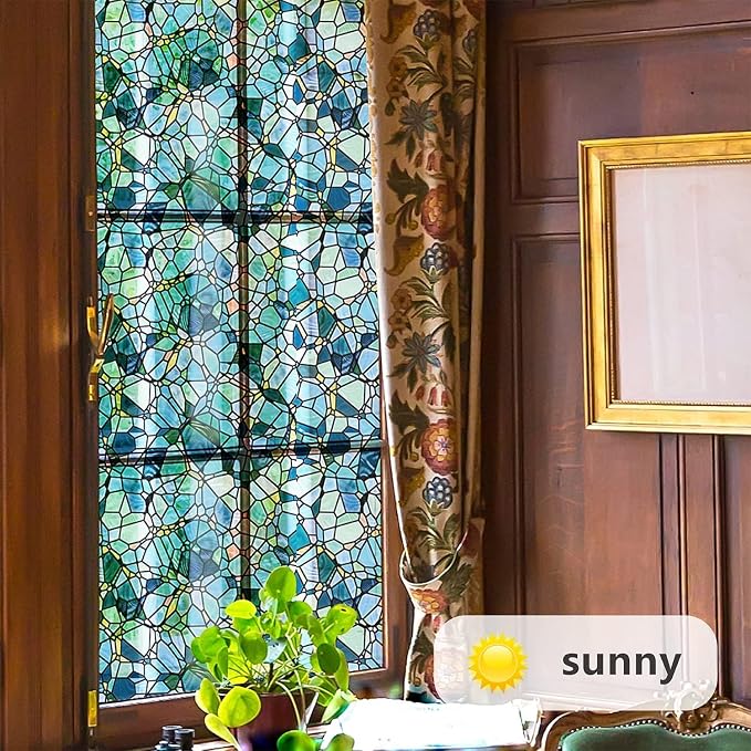 funlife Original Hand-Drawn Stained Glass Window Film, Reusable Double-Sided - Image 7