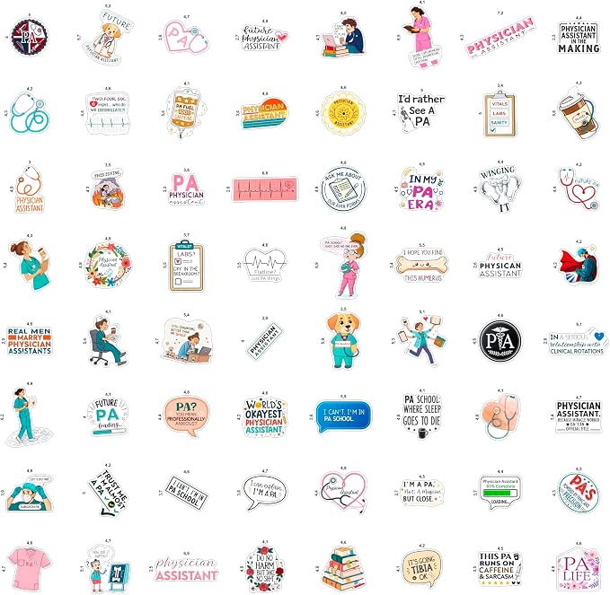 100Pcs Physician Assistant Stickers - Image 4