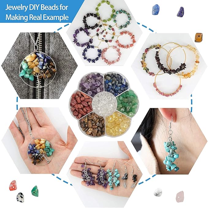 GangGangHao 7 Chakra Natural Chip Stone, About 628 Pcs Irregular Gemstones - Image 7