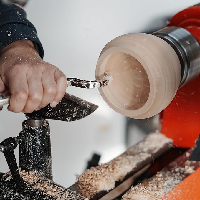 Hollowing Tool Overall length 22 1/2" Carbide Tipped Large Curved For Woodturning，Beech handle length: 15 1/2", Tool bar length: 7", with 8.9 * 2mm-30°TCT ROUND BLADE