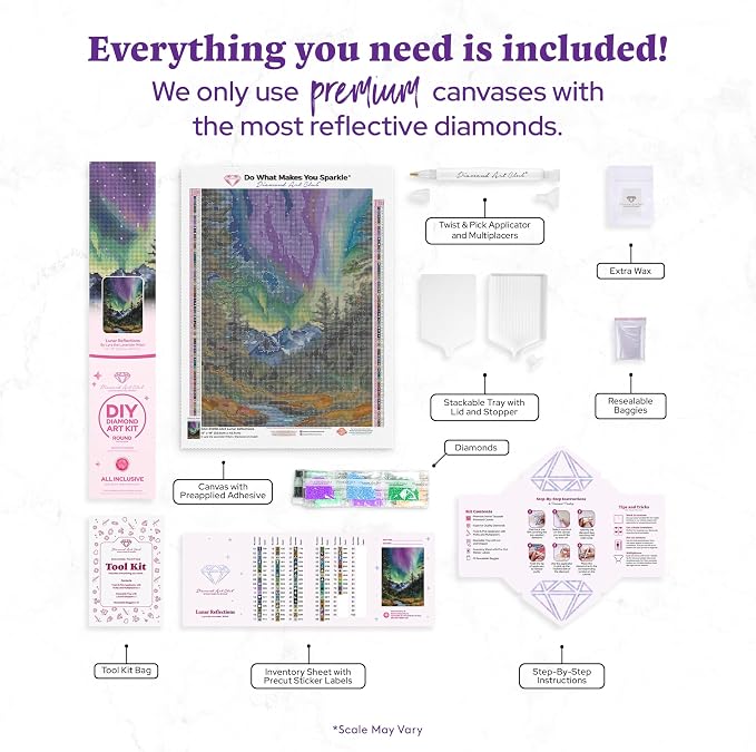 DIAMOND ART CLUB Lunar Reflections Diamond Painting Kit, Fun DIY Crafts - Image 3