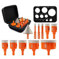 Diamond Core Drill Bit Kit BGTEC Diamond Hole Saw Tile Cutter,Triangle Shank 10pcs 6/8/10/20/25/28/32/35/45/65mm Drill Bits+1pc 2" Hex Shank Chamfer Bit
