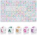 DoDoBeads 252 Pcs 10mm Chunky Square Letter Beads, Colorful Big Alphabet Beads by DoDoBeads