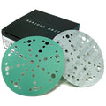6-Inch 49-Hole 150 Grit Sanding Discs - Heavy-Duty Hook & Loop Film Discs - Sandpaper for Random Orbital Sanders - 50 Pack Box