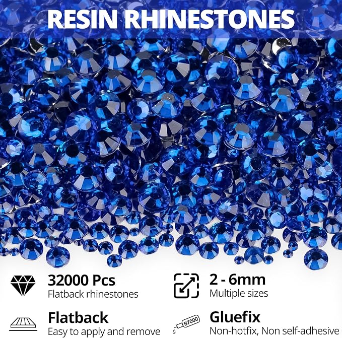 32000Pcs Royal Blue Rhinestones - Image 2