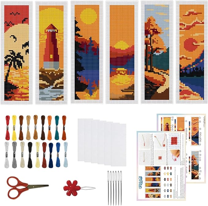 ORIGACH 6 Pcs Cross Stitch Bookmark Kit by ORIGACH