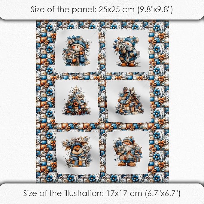 Winter Patchwork Snowman Quilting Fabric Panel – 6× Blocks + Bonus Patchwork - Image 6