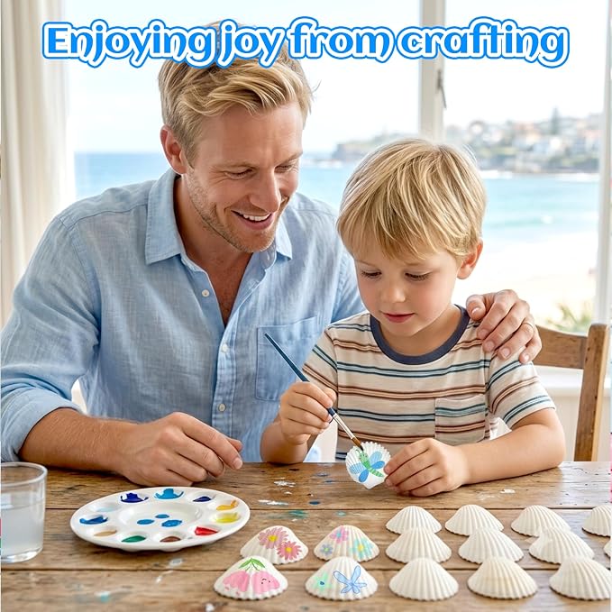 QEQEKAKA 60PCS Sea Shells for Crafts1.5''-2'' White Small Seashells Clam - Image 3