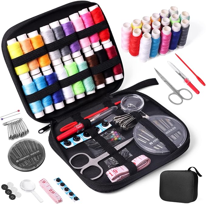 JUNING Sewing Kit with Case Portable Sewing Supplies by JUNING