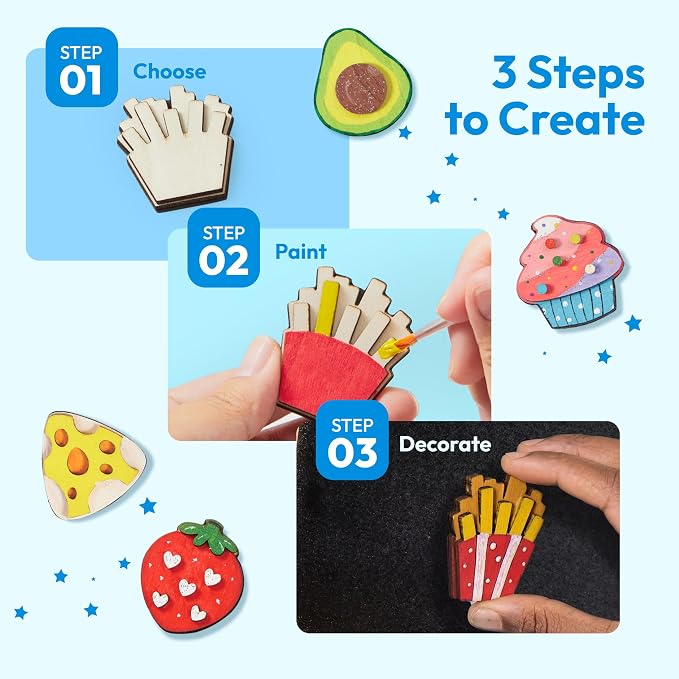 JOYIN 12 pcs Wooden Magnets, Painting Craft - Image 3