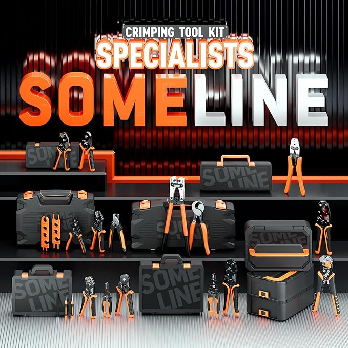 SOMELINE Wire Terminals Crimping Tool, with 30 Sizes Insulated Ratcheting Terminals Crimper Kit of AWG 22-10 Insulated Electrical Butt Bullet Spade Fork Ring Spade Splice Crimp Terminals