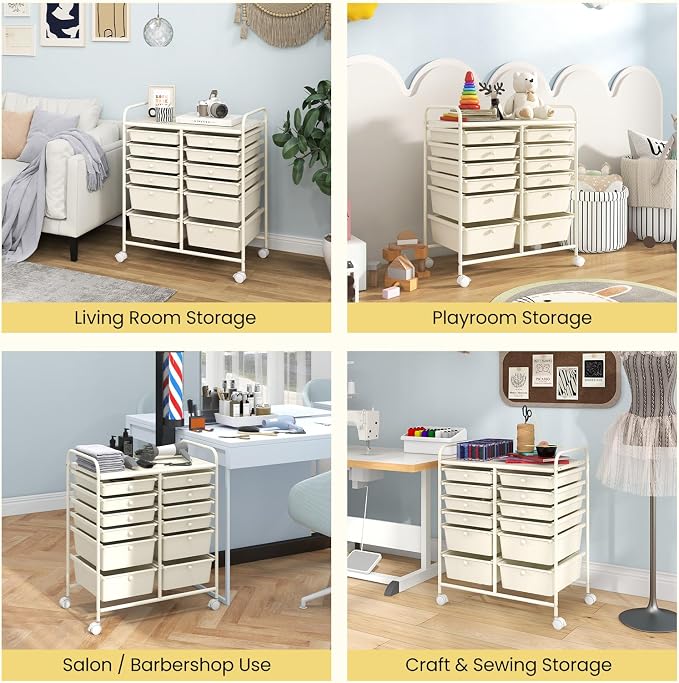 BECOMFORT 12-Drawer Rolling Cart - Image 8