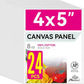 PHOENIX Small Painting Canvas Panels 4x5 Inch, 24 Bulk Pack - 8 Oz Triple by PHOENIX