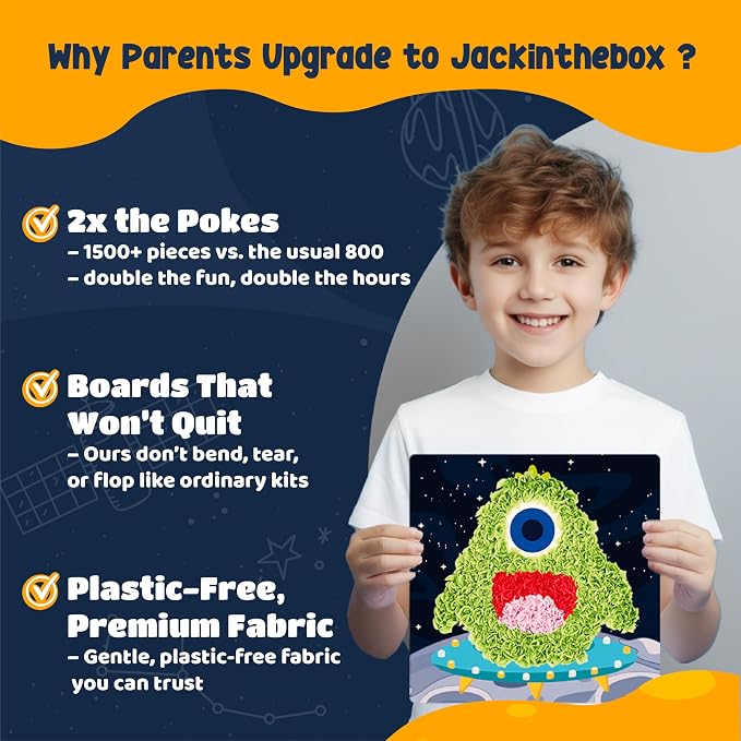 jackinthebox Poke Poke Art for Kids – Space Theme, Flower Pressing Kits - Image 4