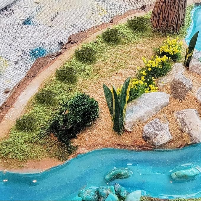Warmtree 126 Pcs Static Grass Bushy Tufts Lowland Shrubs Tuft Terrain Model Kit - Image 8