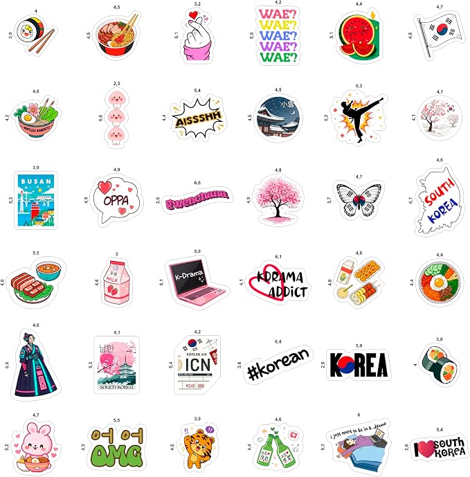 100Pcs South Korea Stickers for Luggage, Water Bottle - Image 3
