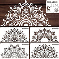 YKW 5 Pack Mandala Stencils for Painting, Large Half Mandala & Breathe Zen by YKW