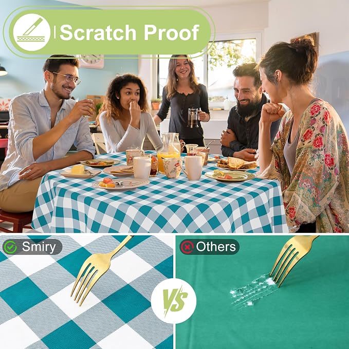 Smiry Plastic Table Cloth, Waterproof Vinyl Tablecloth - Image 5