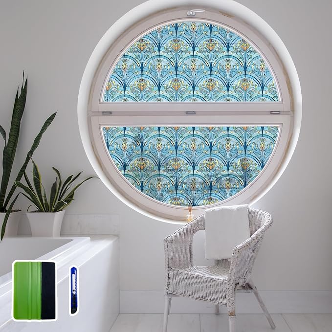 3D Vintage Stained Glass Window Film by ChicSkin